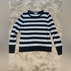 Carolyn Taylor Black and Gray Striped Sweater